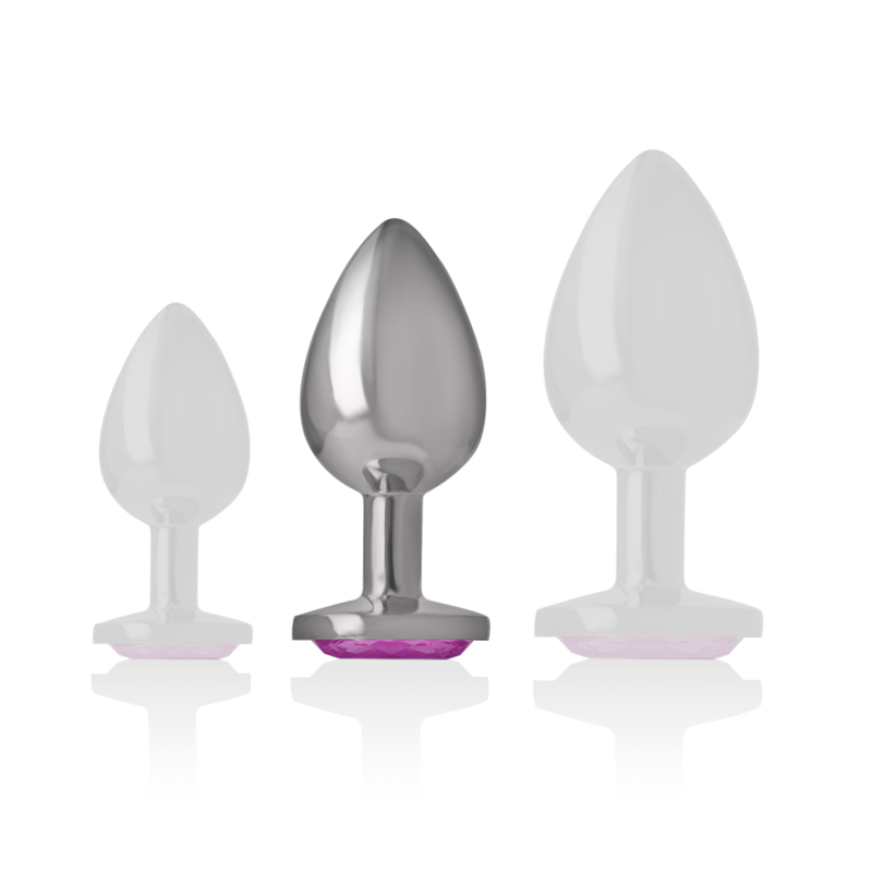 Intense Anal Toys Intense - Aluminum Metal Anal Plug With Pink Crystal Size M