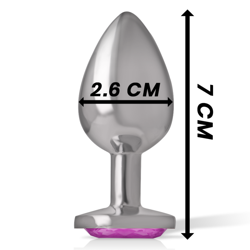 Intense Anal Toys Intense - Aluminum Metal Anal Plug With Pink Crystal Size S