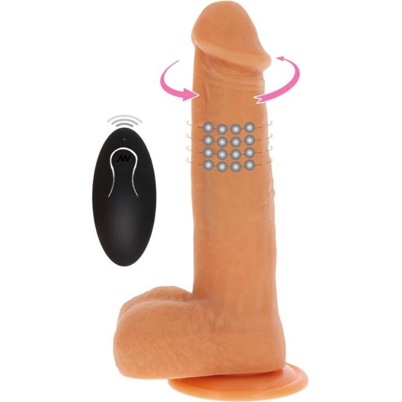 Get Real Rotating Beads Vibrating Dildo Skin