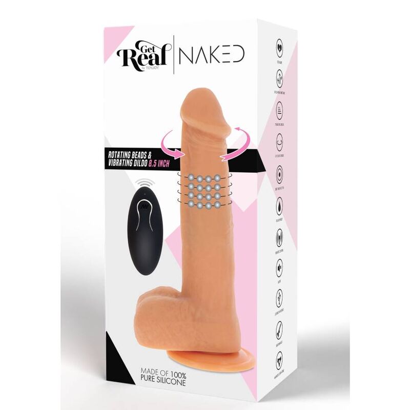 Get Real Rotating Beads Vibrating Dildo Skin