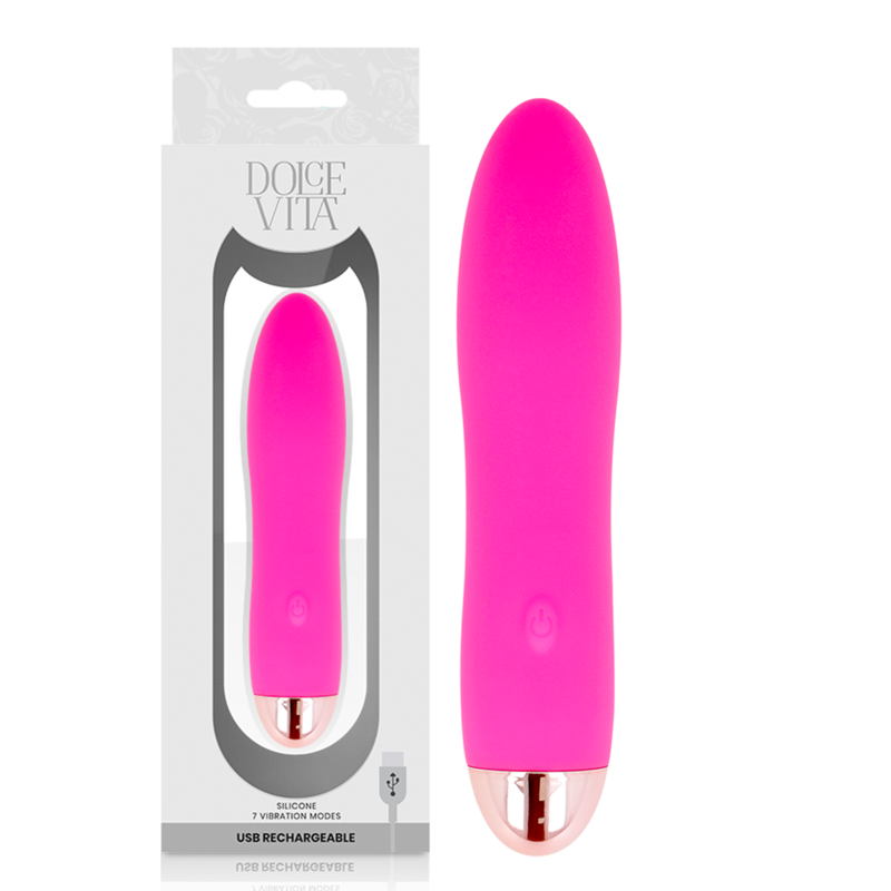Dolce Vita Rechargeable Vibrator Four Pink 7 Speeds