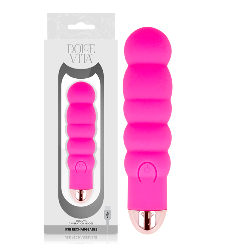 Dolce Vita Rechargeable Vibrator Six Pink 7 Speeds