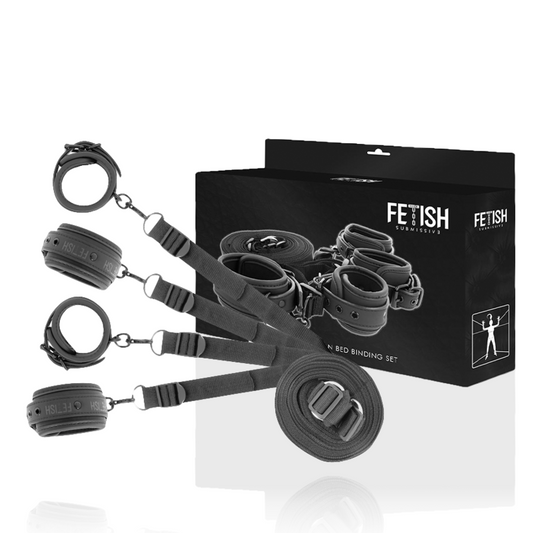 Fetish Submissive Bondage Fetish Submissive - Set Of Handcuffs And Ties With Noprene Lining