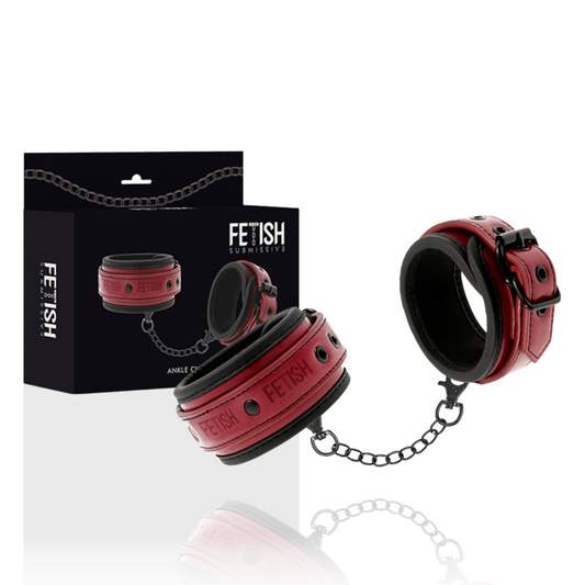 Fetish Submissive Dark Room Vegan Leather Ankle Handcuffs With Neoprene Lining