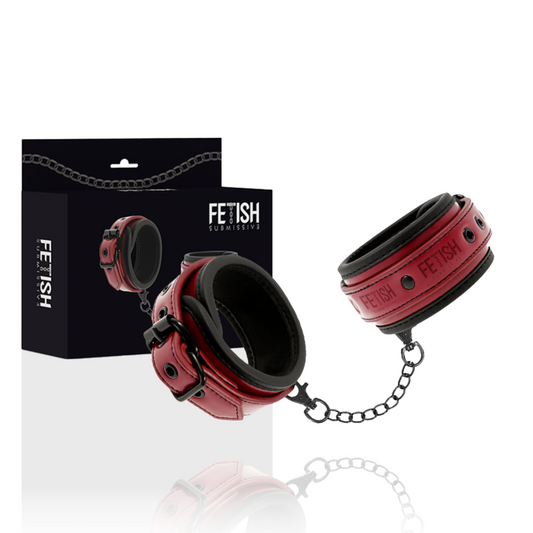 Fetish Submissive Dark Room Vegan Leather Handcuffs With Neoprene Lining