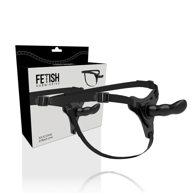 Fetish Submissive Harness Black Silicone G-Spot 16 Cm