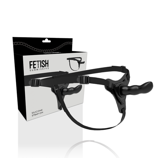 Fetish Submissive Harness Black Silicone G-Spot 16 Cm