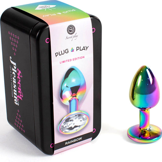 Secretplay Toys Secretplay - Metal Butt Plug Rainbow Small Size 7 Cm