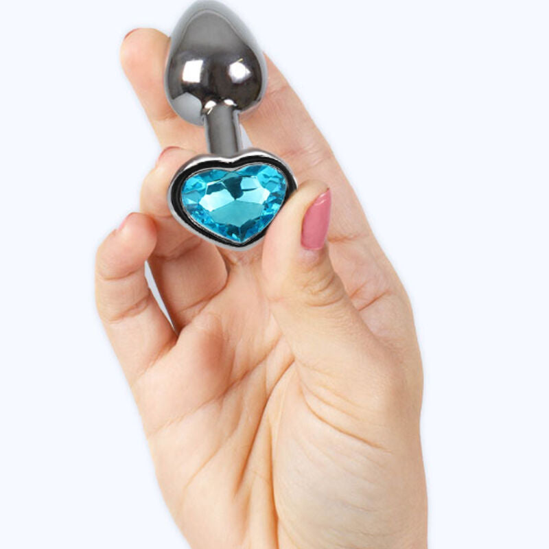 Secretplay Toys Secretplay - Metal Butt Plug Blue Heart Small Size 7 Cm