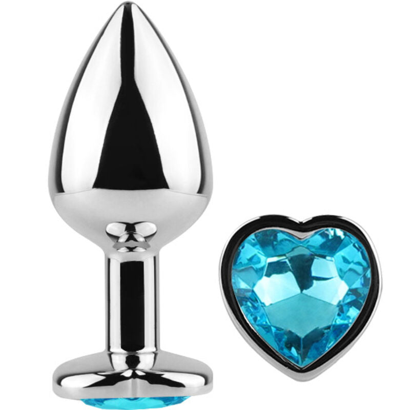 Secretplay Toys Secretplay - Metal Butt Plug Blue Heart Small Size 7 Cm