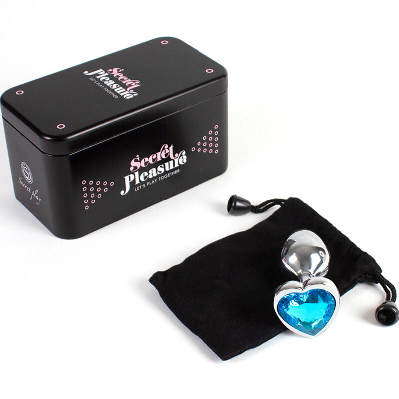 Secretplay Toys Secretplay - Metal Butt Plug Blue Heart Small Size 7 Cm