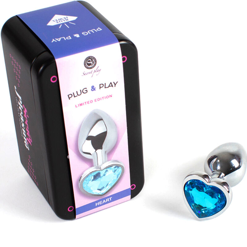 Secretplay Toys Secretplay - Metal Butt Plug Blue Heart Small Size 7 Cm