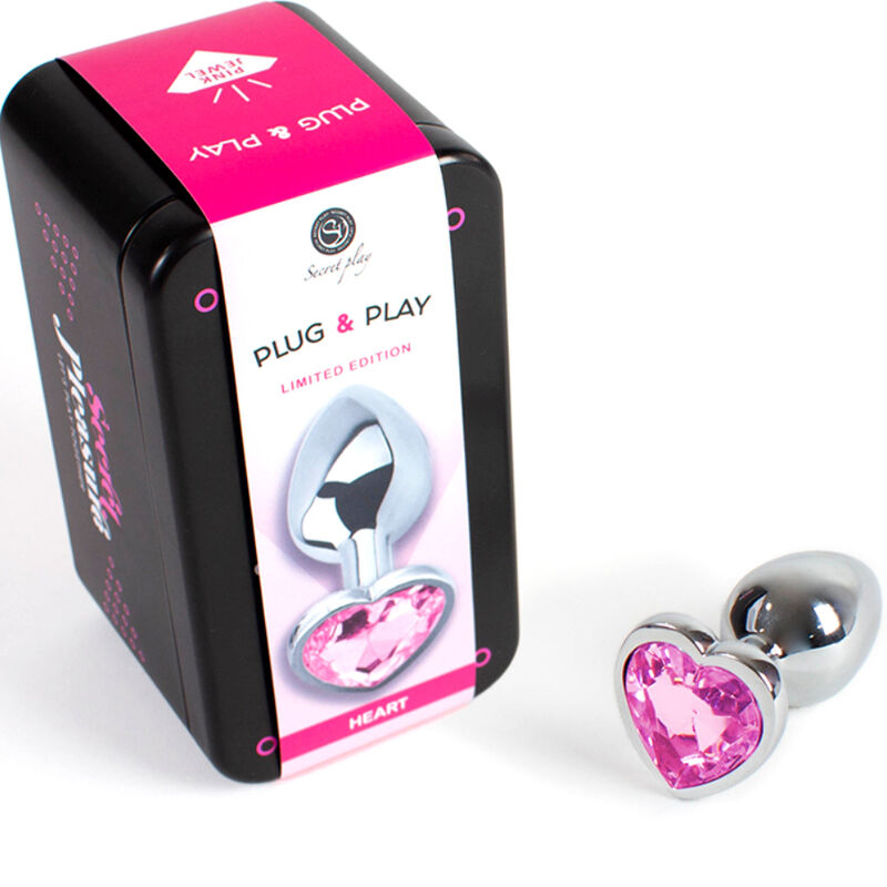 Secretplay Toys Secretplay - Metal Butt Plug Fuchsia Heart Small Size 7 Cm