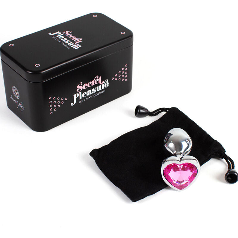 Secretplay Toys Secretplay - Metal Butt Plug Fuchsia Heart Small Size 7 Cm