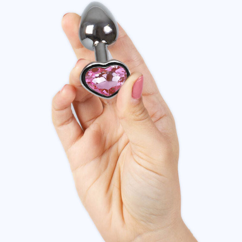 Secretplay Toys Secretplay - Metal Butt Plug Fuchsia Heart Small Size 7 Cm