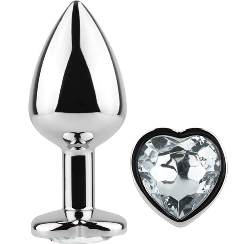 Secretplay Toys Secretplay - Metal Butt Plug Clear Crystal Heart Small Size 7 Cm