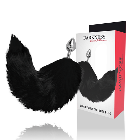 Darkness Anal Darkness - Silver Anal Plug 8 Cm With Black Tail
