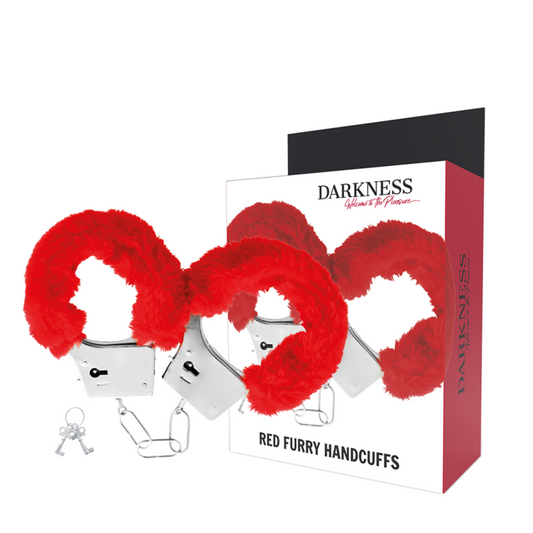 Darkness Bondage Darkness - Red Lined Metal Handcuffs