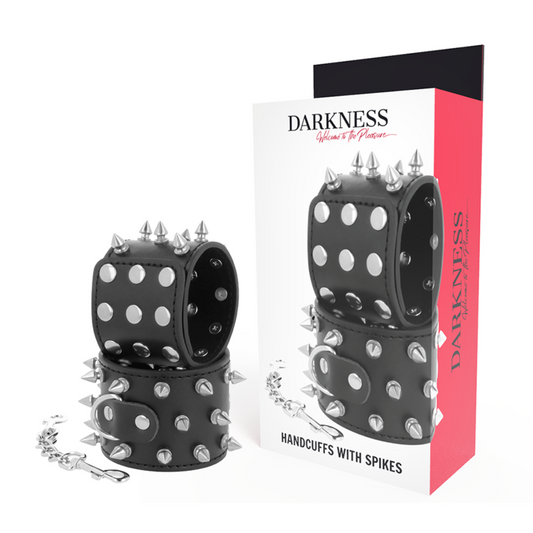 Darkness Bondage Darkness - Skulls And Bones Black Spiked Handcuffs