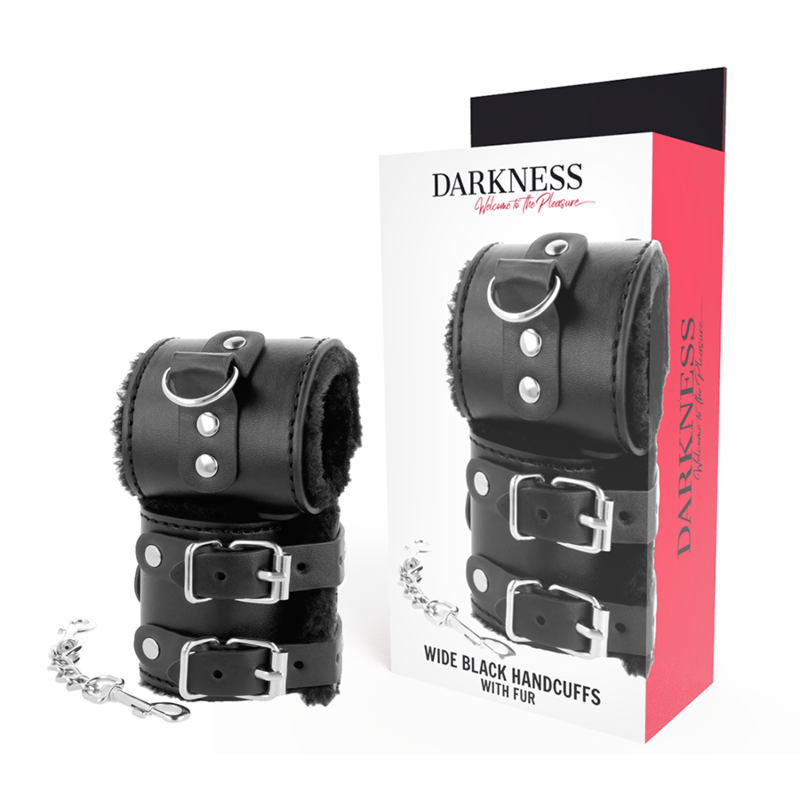 Darkness Bondage Darkness - Black Adjustable Leather Handcuffs With Lining