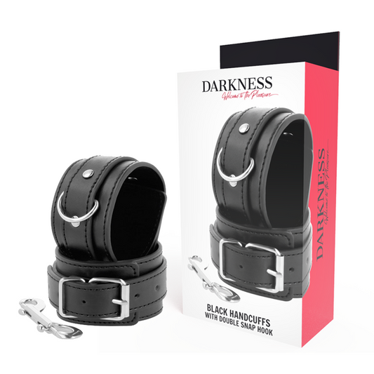 Darkness Bondage Darkness - Black Adjustable Handcuffs With Double Reinforcement Tape