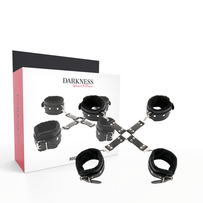 Darkness Bondage Darkness - Leather Handcuffs For Foot And Hands Black