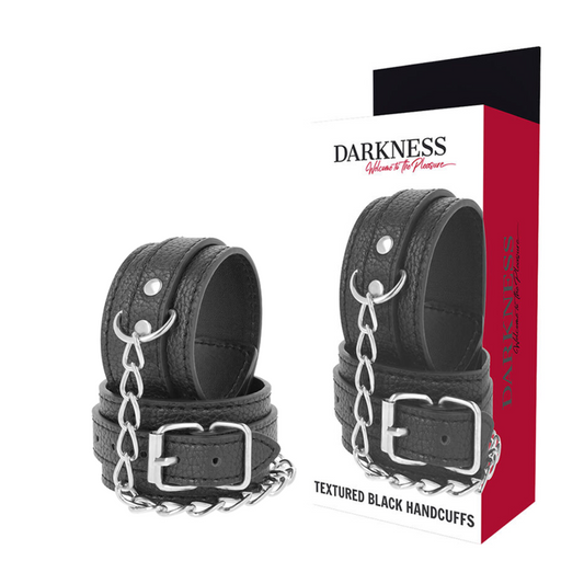 Darkness Bondage Darkness - Black Textured Leather Handcuffs
