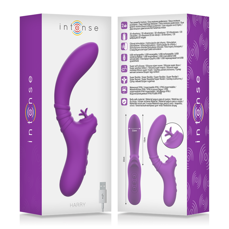 Intense Fun Intense - Harry Flexible Vibrator With Purple Tongue