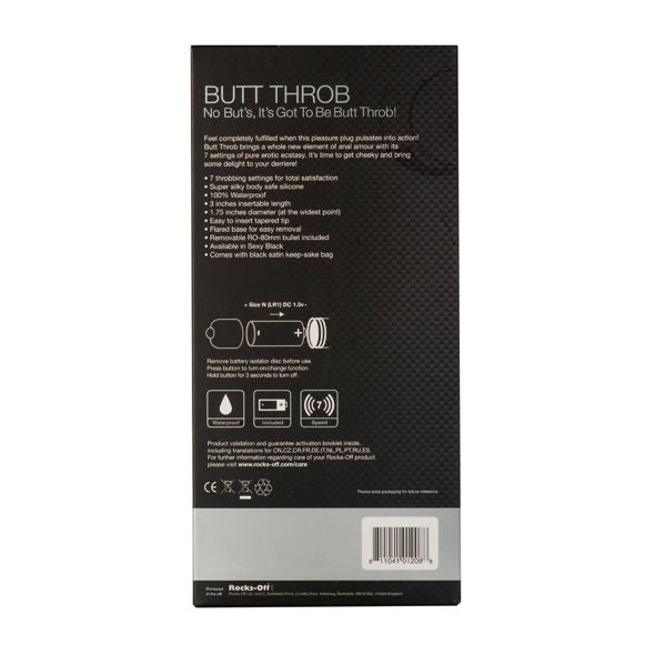 Rocks-Off Butt Throb P-Point Stimulator 7 Speeds Black