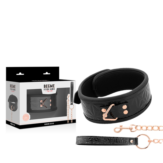 Begme Black Edition Begme - Black Edition Premium Vegan Leather Collar With Neoprene Lining