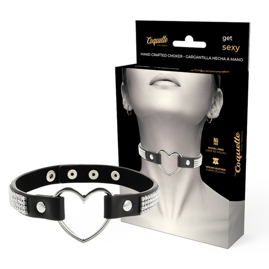 Coquette Accessories Coquette Chic Desire - Vegan Leather Choker With Heart