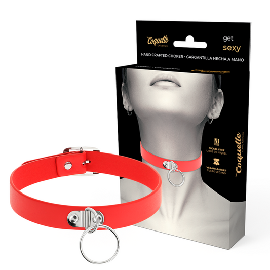 Coquette Accessories Coquette Chic Desire - Red Vegan Leather Necklace Woman Fetish Accessory