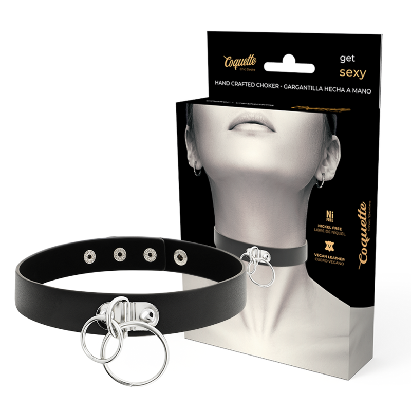 Coquette Accessories Coquette Chic Desire - Double Ring Vegan Leather Choker