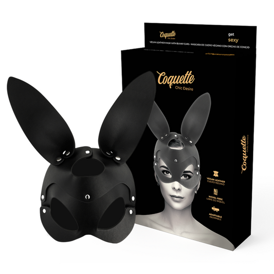 Coquette Accessories Coquette Chic Desire - Vegan Leather Mask With Bunny Ears