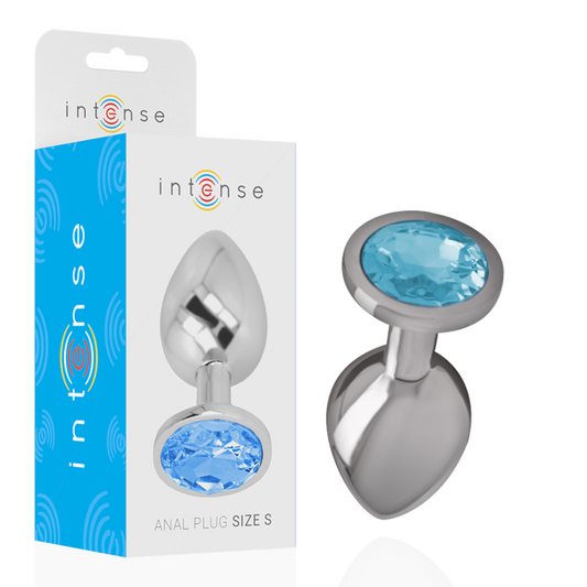 Intense Anal Toys Intense - Aluminum Metal Anal Plug With Blue Crystal Size S