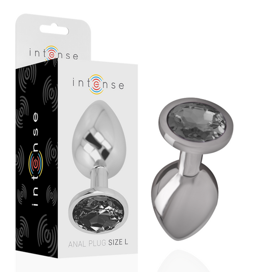 Intense Anal Toys Intense - Aluminum Metal Anal Plug With Black Glass Size L