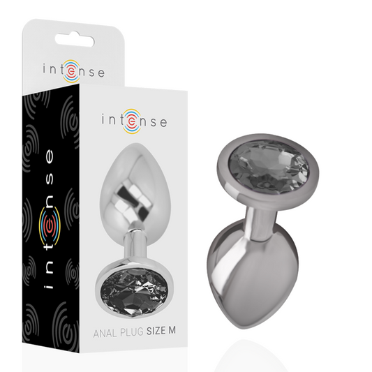Intense Anal Toys Intense - Aluminum Metal Anal Plug With Black Glass Size M