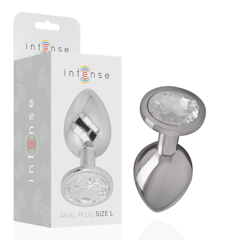 Intense Anal Toys Intense - Aluminum Metal Anal Plug With Silver Crystal Size L