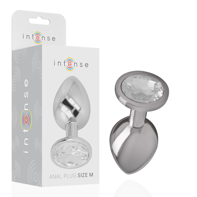 Intense Anal Toys Intense - Aluminum Metal Anal Plug With Silver Crystal Size M