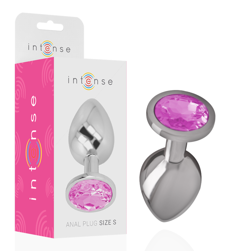 Intense Anal Toys Intense - Aluminum Metal Anal Plug With Pink Crystal Size S