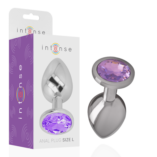 Intense Anal Toys Intense - Aluminum Metal Anal Plug With Violet Crystal Size S