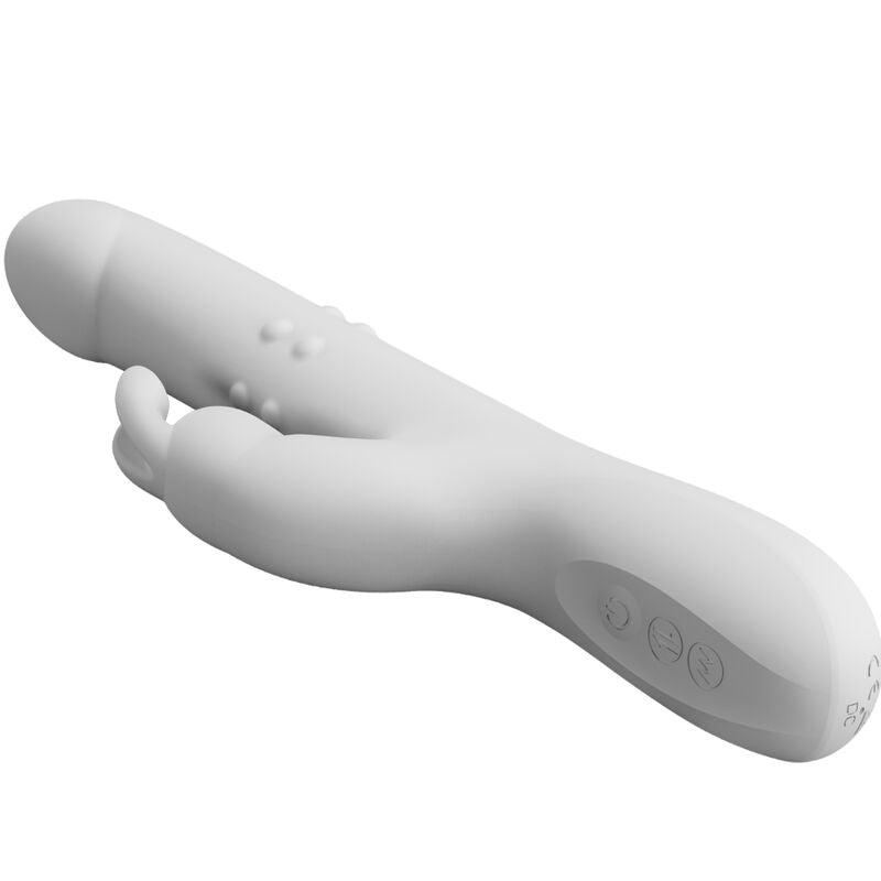 Pretty Love Reese Vibrator with Rotating Beads and Thrusting White
