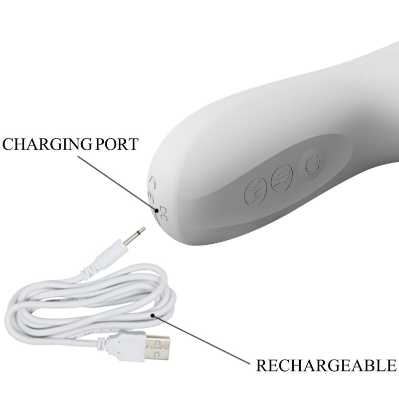 Pretty Love Reese Vibrator with Rotating Beads and Thrusting White