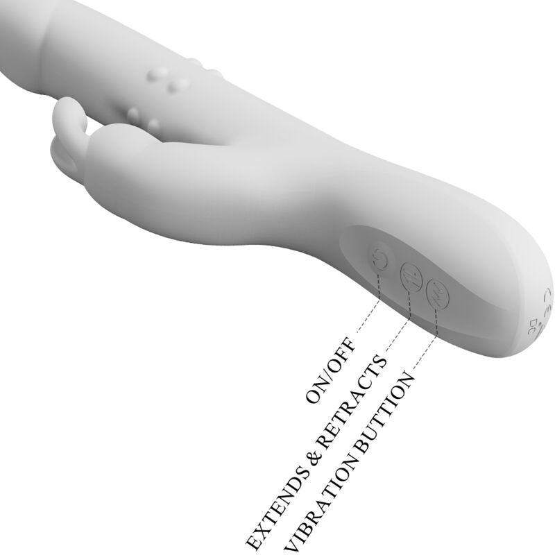Pretty Love Reese Vibrator with Rotating Beads and Thrusting White