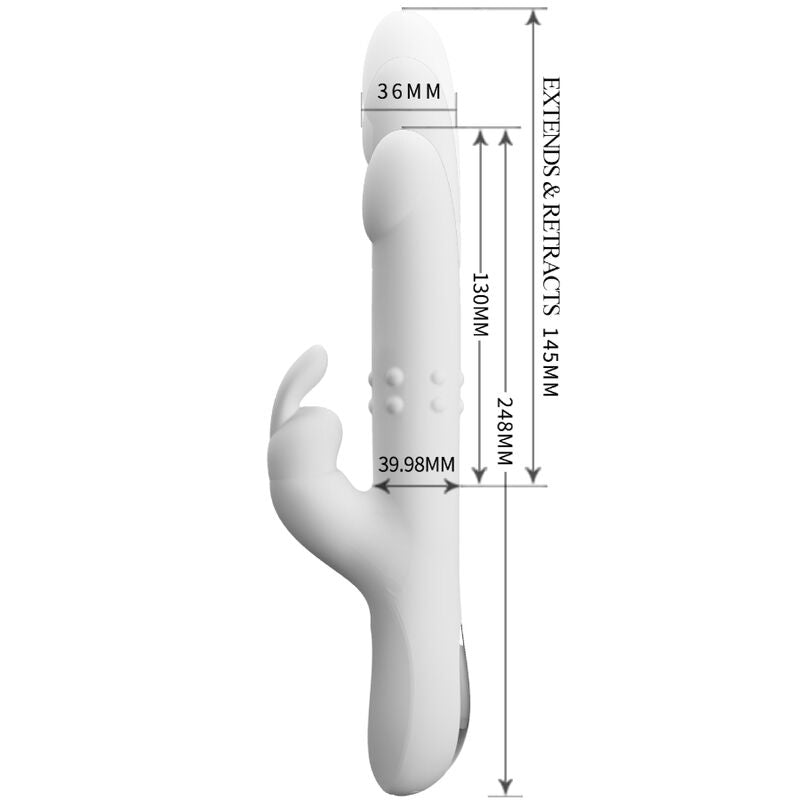 Pretty Love Reese Vibrator with Rotating Beads and Thrusting White