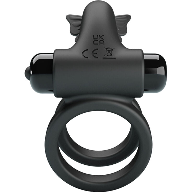 Pretty Love Double Ring Vibrator with Black Stimulator Black