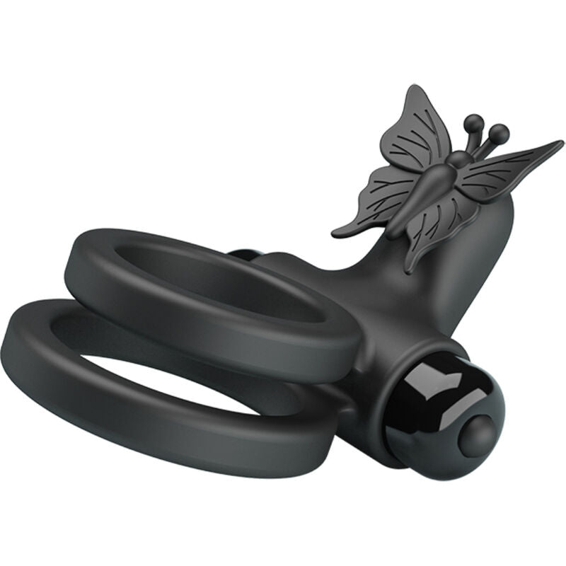 Pretty Love Double Ring Vibrator with Black Stimulator Black