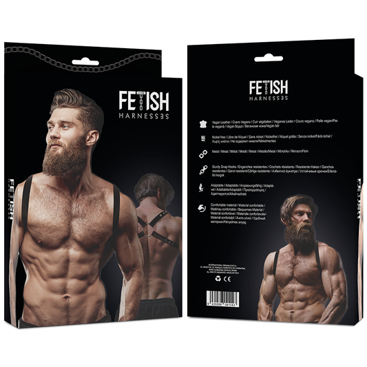 Fetish Submissive Attitude Mens Eco-Leather Back Harness