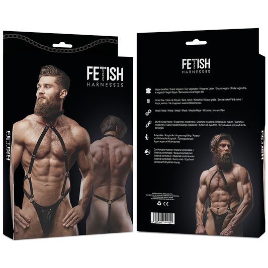 Fetish Submissive Attitude Mens Eco-Leather Jock Strap Harness