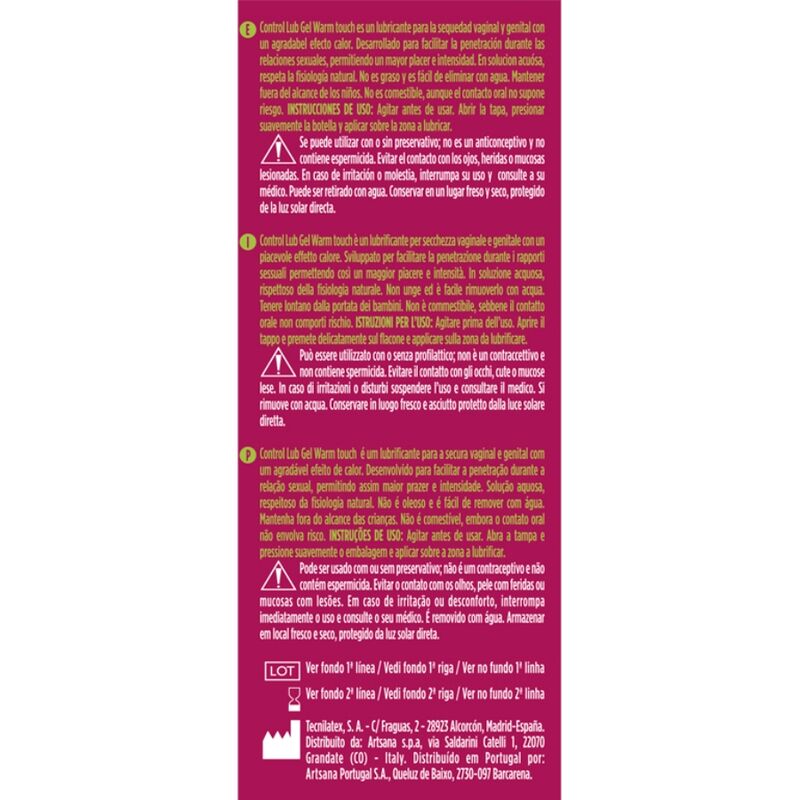 Control Lubes Control - Lub Gel Warming Effect Lubricant 75 Ml
